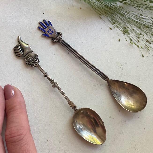 Ложка кофейная Рука 12 см мельхиор набор 2 шт.