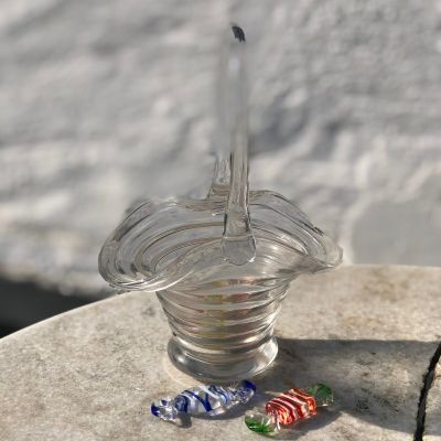 Ваза конфетница Корзинка 20 см стекло