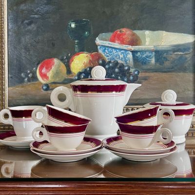 Кофейный сервиз Digoin Sarreguemines Santos 12 предметов Франция Ардеко