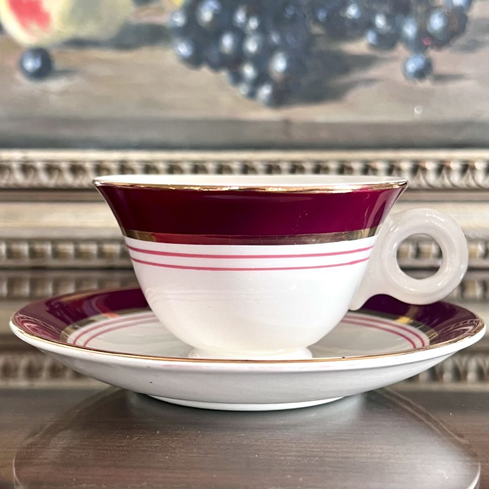 Кофейный сервиз Digoin Sarreguemines Santos 12 предметов Франция Ардеко