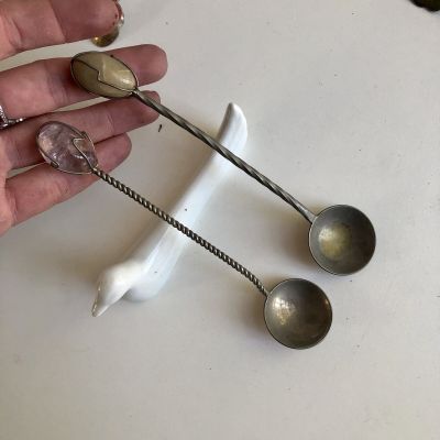 Латте ложка с минералом сирень