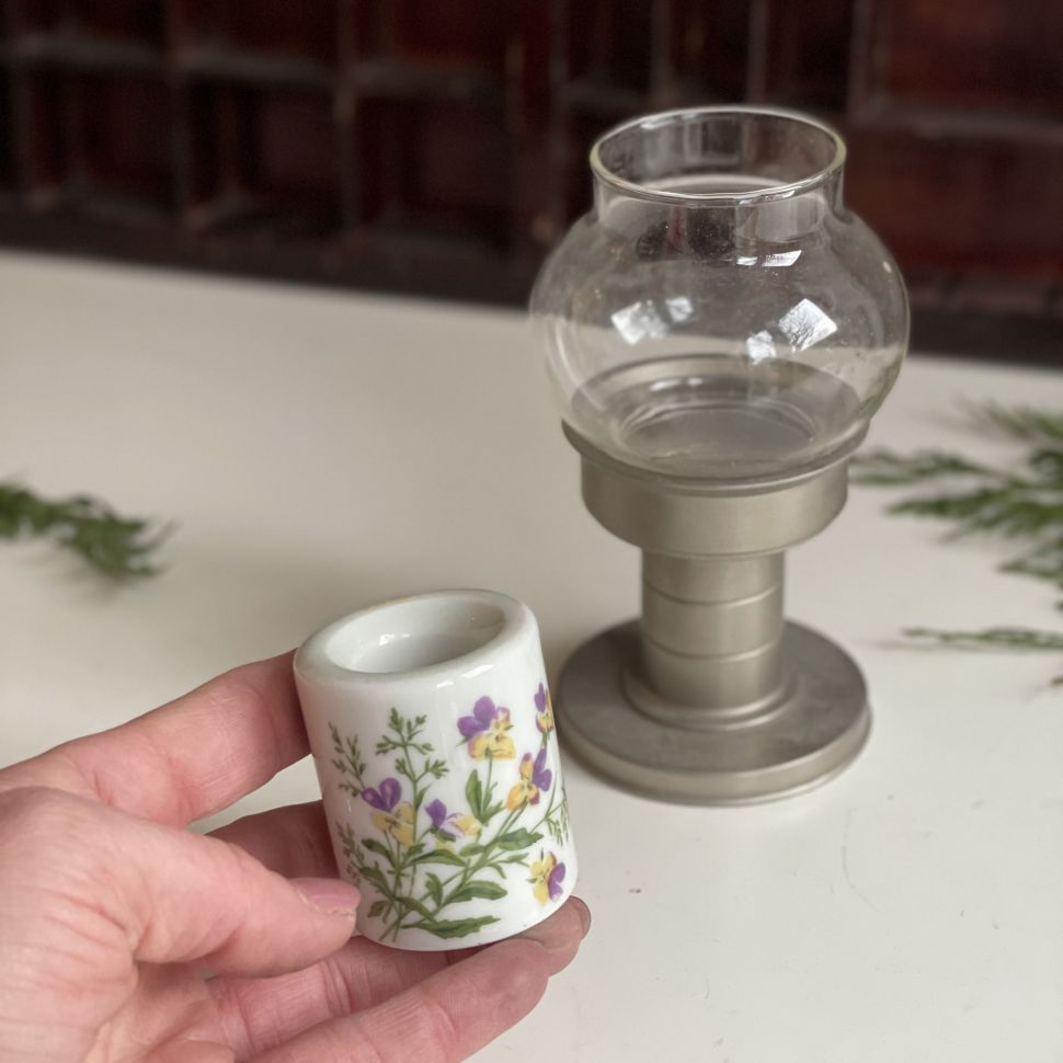 Подсвечник Цветы фаянс Германия