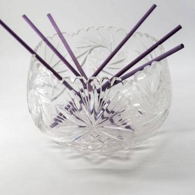 Большой салатник хрустальный граненый