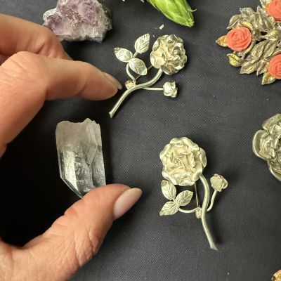 Брошь Роза 5,5 см серебро