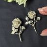 Брошь Роза 5,5 см серебро