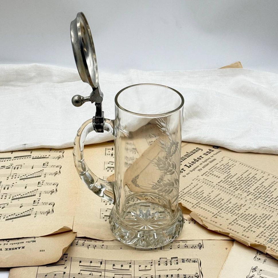 Кружка пивная 650 мл хрусталь олово Германия