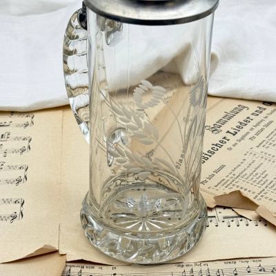 Кружка пивная 650 мл хрусталь олово Германия