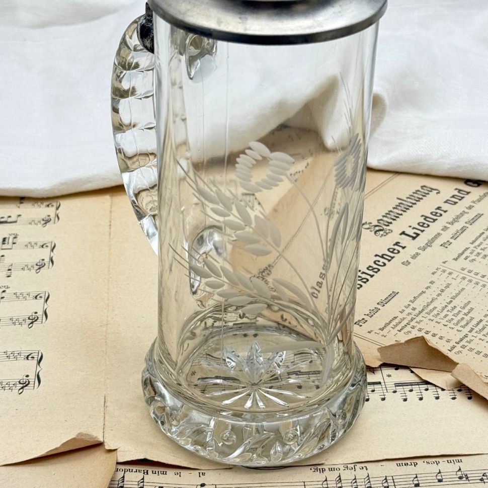 Кружка пивная 650 мл хрусталь олово Германия