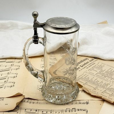 Кружка пивная 650 мл хрусталь олово Германия