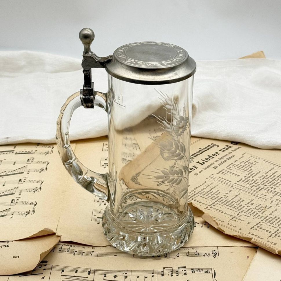 Кружка пивная 650 мл хрусталь олово Германия