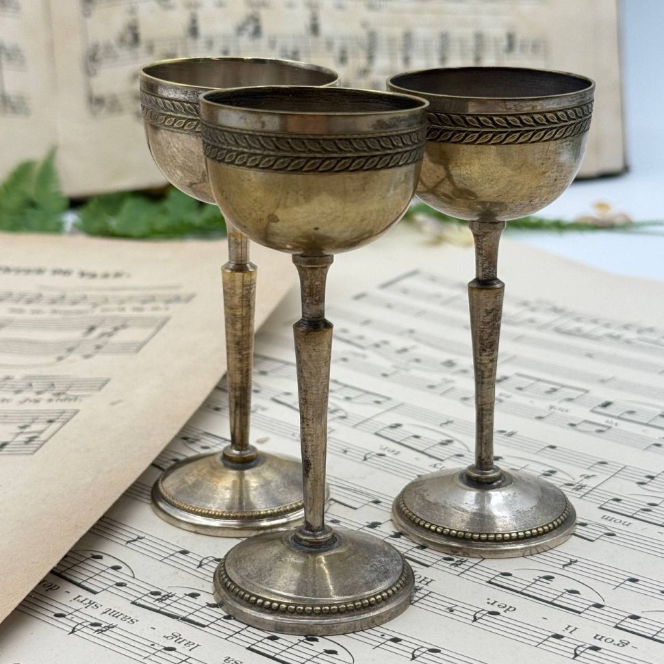 Рюмка Колос 25 мл Франция серебрение по латуни