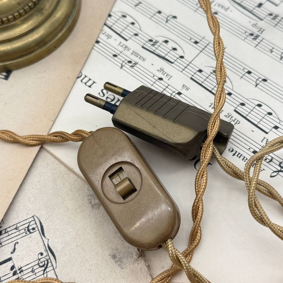 Лампа настольная Жирандоль на две лампы 28 см бронза хрусталь