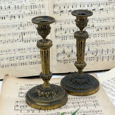 Подсвечник на одну свечу 20 см латунь Франция