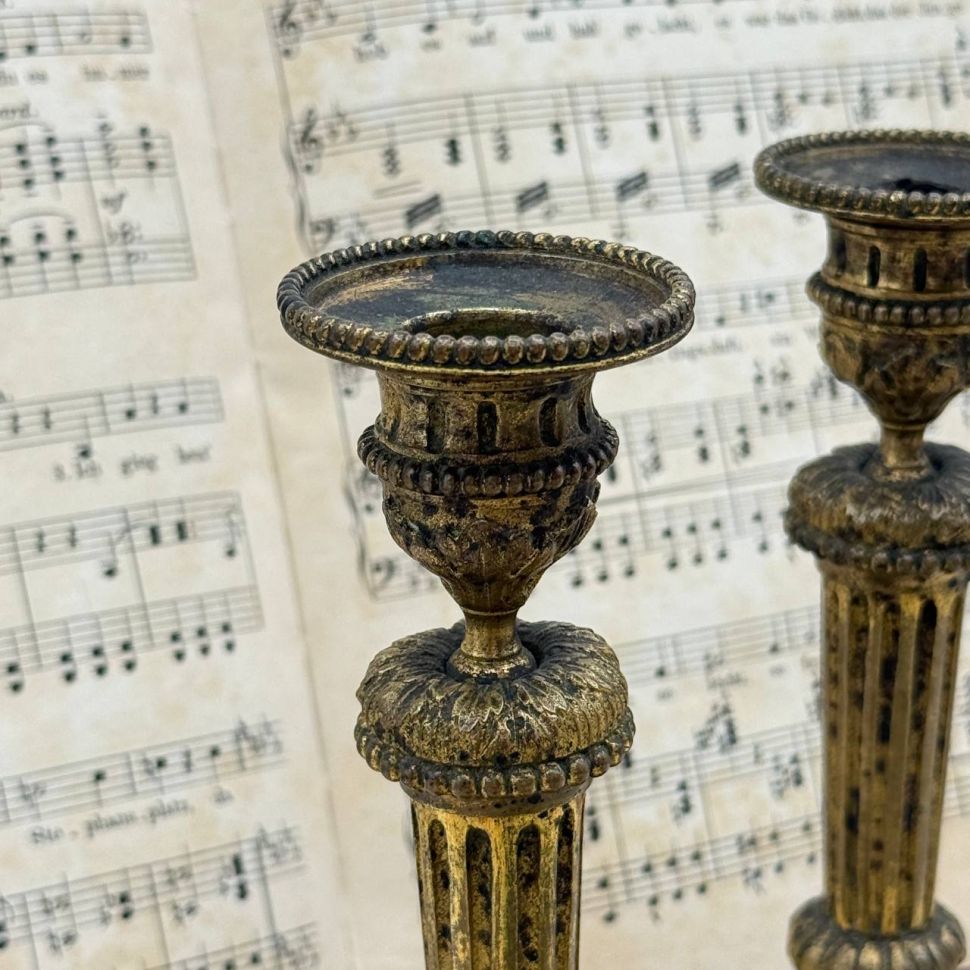 Подсвечник на одну свечу 20 см латунь Франция