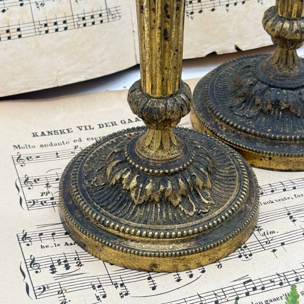 Подсвечник на одну свечу 20 см латунь Франция