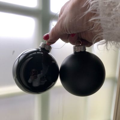 Черный елочный шар набор 5 шт.