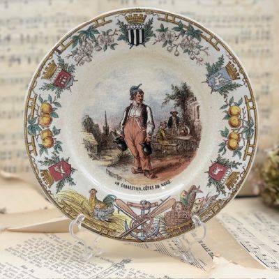 Тарелка Sarreguemines Types Bretons 21 см Франция 