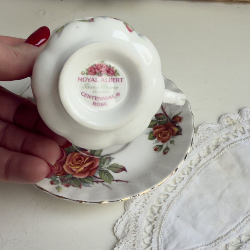 Кофейная пара Royal Albert Centennial Rose 130 мл
