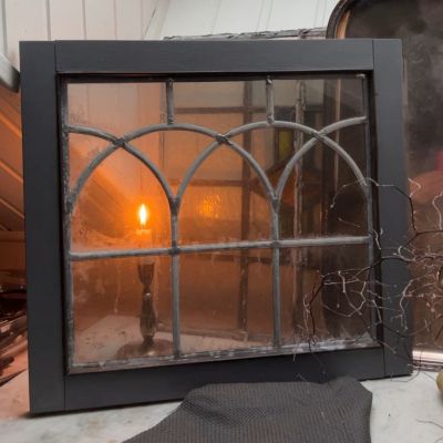 Витраж 48х43 см дерево стекло