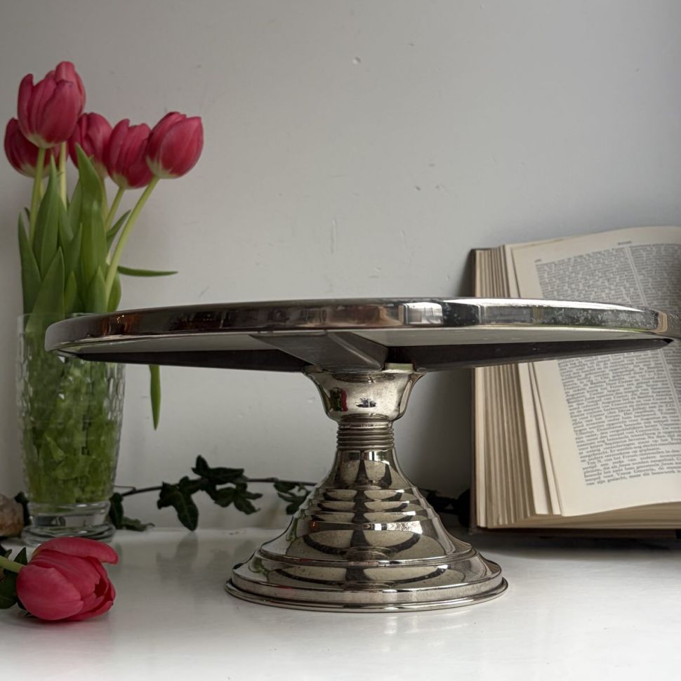 Блюдо на ножке тортовница Арнуво 32 см фарфор Англия