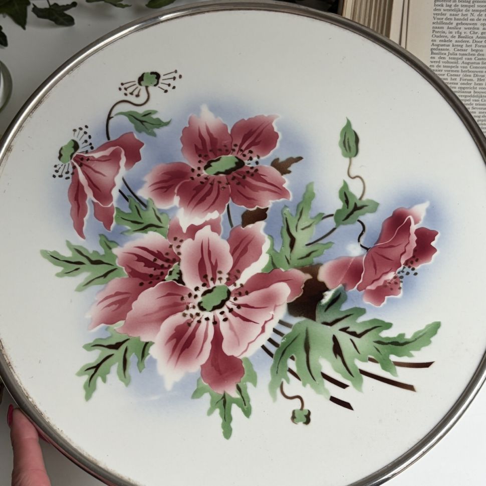 Блюдо на ножке тортовница Арнуво 32 см фарфор Англия