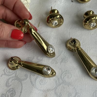 Ручка мебельная 7 см металл позолота