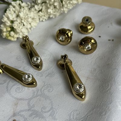 Ручка мебельная 7 см металл позолота