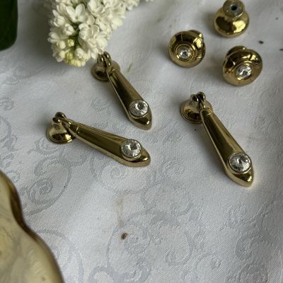 Ручка мебельная 7 см металл позолота