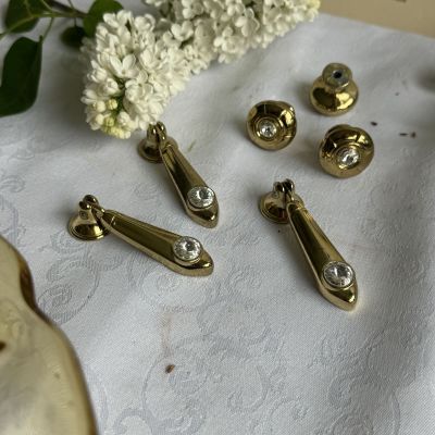 Ручка мебельная 7 см металл позолота