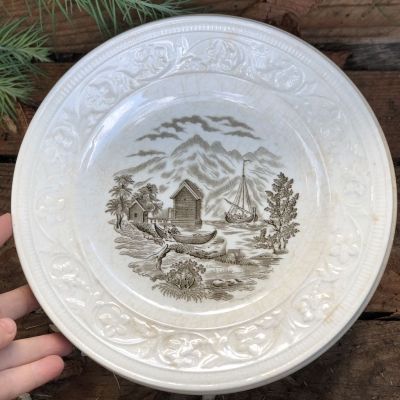 Тарелка 24 см Парусник Rоrstrand Швеция