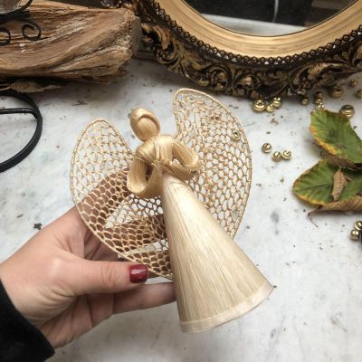 Фигурка Ангел солома 15,5 см