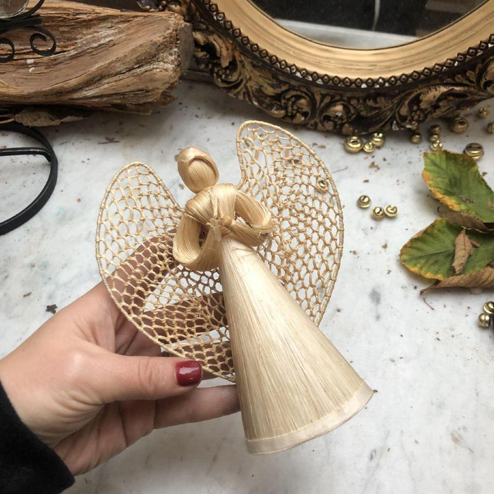 Фигурка Ангел солома 15,5 см