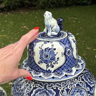 Ваза с крышкой имбирница Delft 46 см Голландия большая