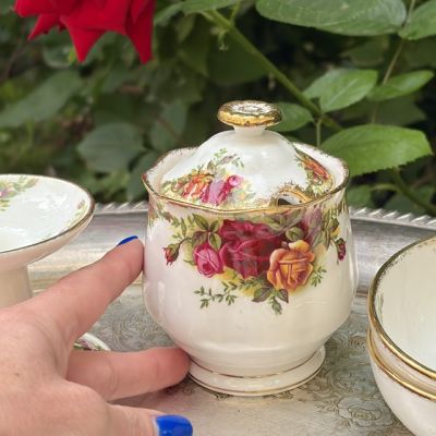 Сахарница Royal Albert Old Country Roses 11 см фарфор Англия