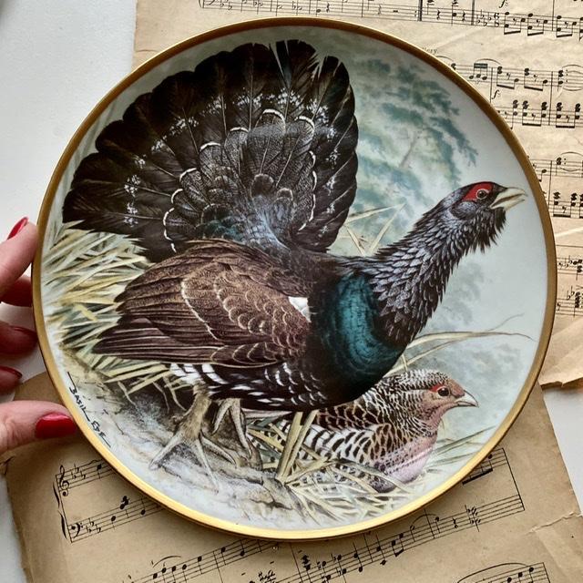 Тарелка Franklin Porcelain Limoges Capercaillie 1979 23 cм