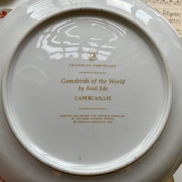 Тарелка Franklin Porcelain Limoges Capercaillie 1979 23 cм