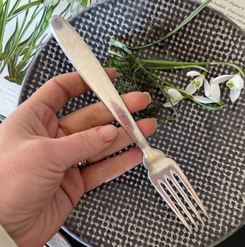 Вилка столовая 19 см серебрение