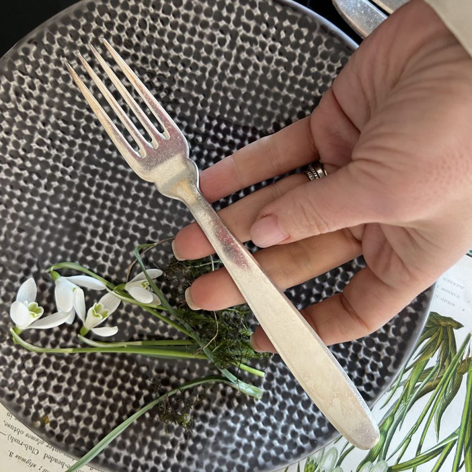 Вилка столовая 19 см серебрение