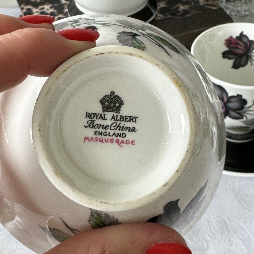 Тарелка Royal Albert Masquerade 1950-1960 гг 16 см кайма серебрение Англия