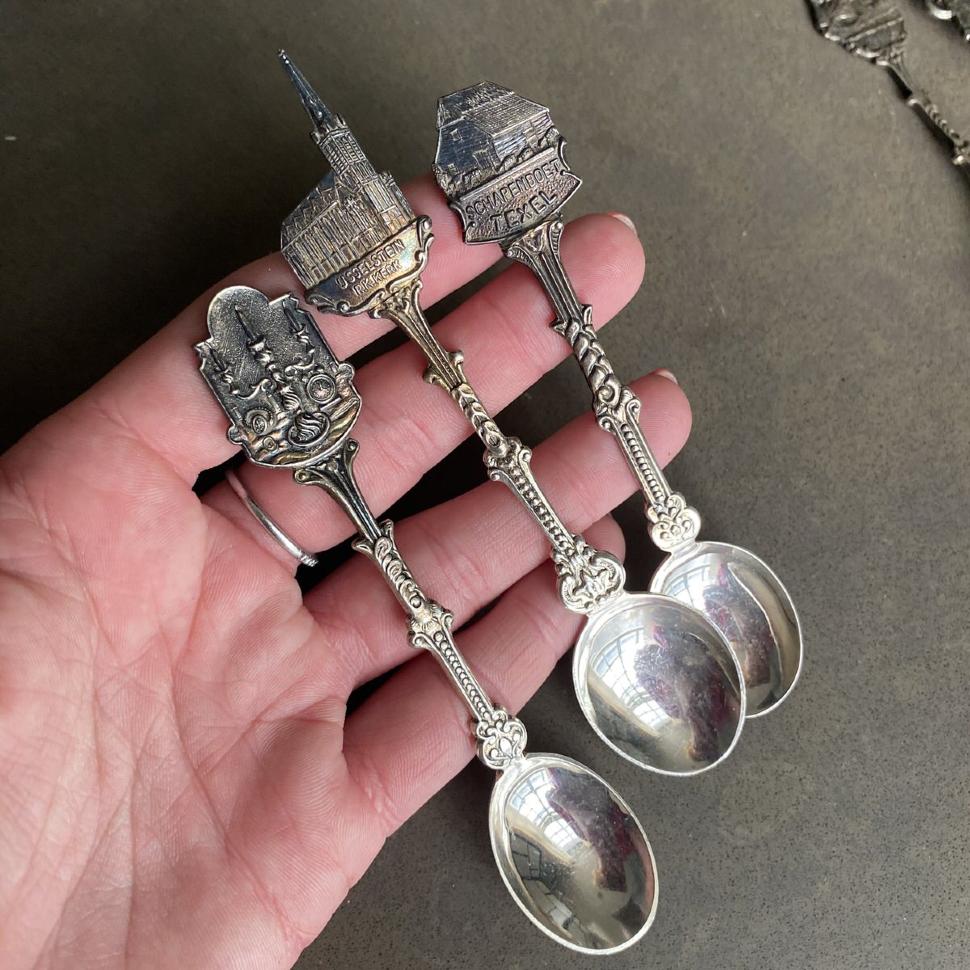 Ложка кофейная 12 см набор 3 шт мельхиор, Старина