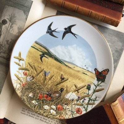 Тарелка Англия Royal Worcester, AUGUST Ласточки