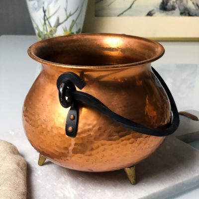 Зольник на ножках 22 см медь