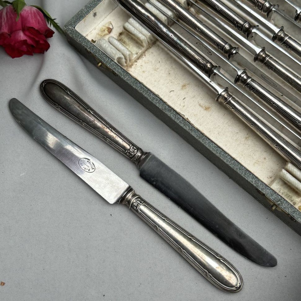 Нож столовый 21 см Antipouille Depose серебрение сталь Франция