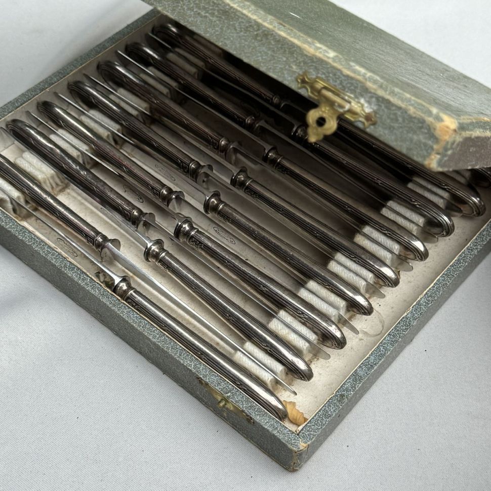 Нож столовый 21 см Antipouille Depose серебрение сталь Франция