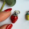 Подвеска шарм Клубника 2,5 см в стиле Thomas Sabo 925 