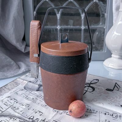 Ведро термос для льда 20 см кожа пластик