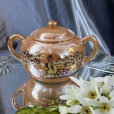 Сахарница Гейша 14 см фарфор Япония         