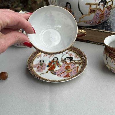 Чайная пара Гейша с сямисэн 180 мл фарфор Япония    