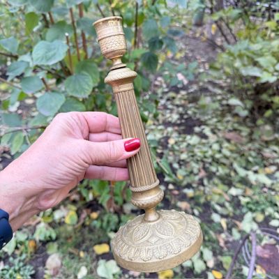 Подсвечник Колонна 25 см латунь Франция