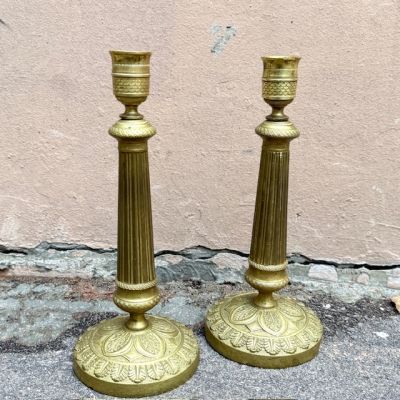 Подсвечник Колонна 25 см латунь Франция